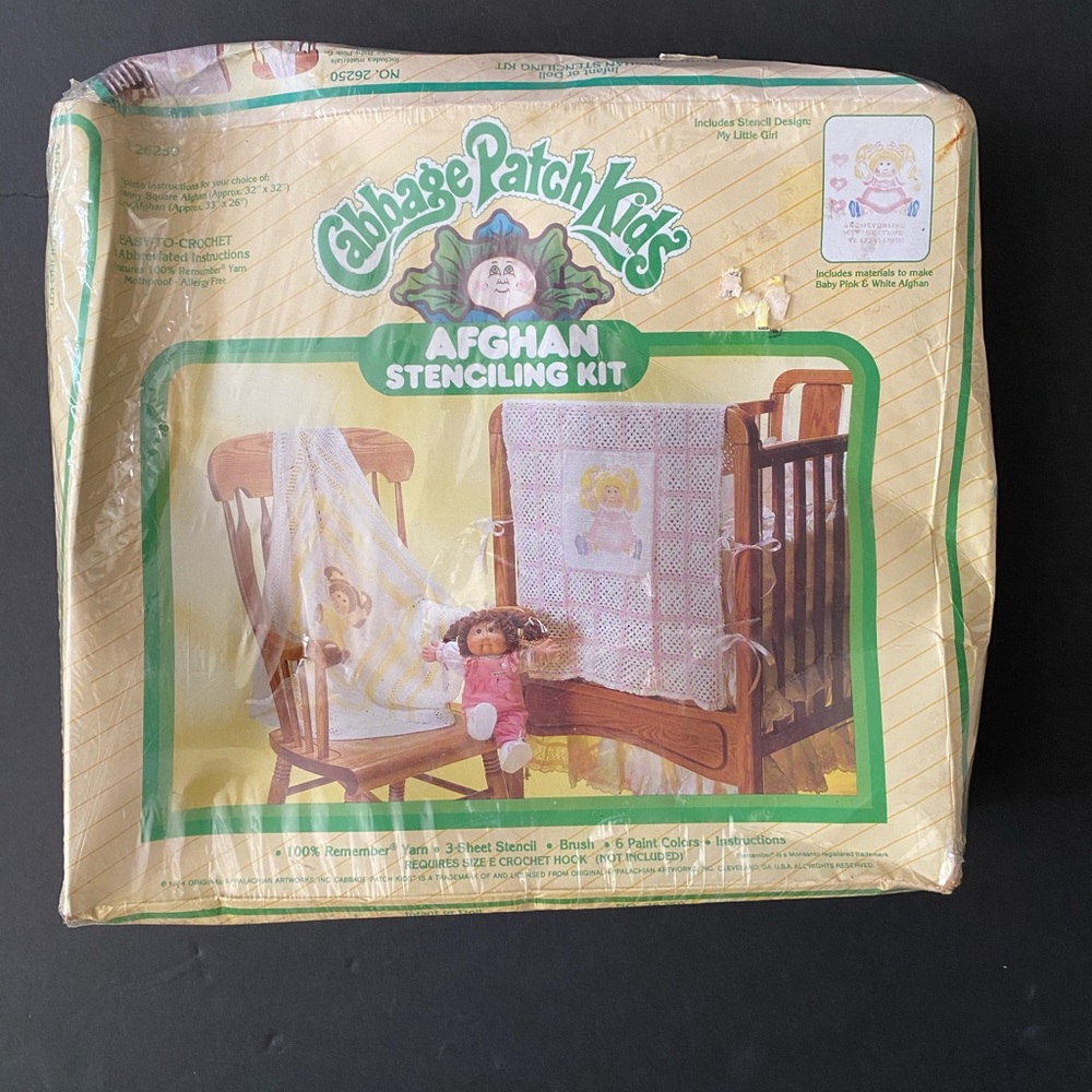 Sealed Cabbage Patch Kids Vintage 1984 Afghan Stenciling Kit, Vintage